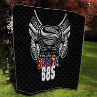 Super Samoa-Six Eight Five to The World Quilt Traditional Samoan Tattoo Black Color LT03 - Polynesian Pride