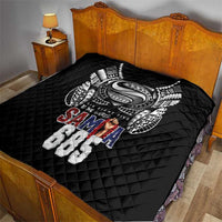 Super Samoa-Six Eight Five to The World Quilt Traditional Samoan Tattoo Black Color LT03 - Polynesian Pride
