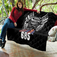 Super Samoa-Six Eight Five to The World Quilt Traditional Samoan Tattoo Black Color LT03 - Polynesian Pride