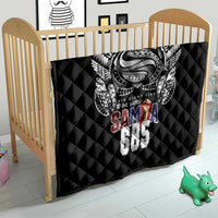 Super Samoa-Six Eight Five to The World Quilt Traditional Samoan Tattoo Black Color LT03 - Polynesian Pride