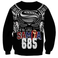 Super Samoa-Six Eight Five to The World Sweatshirt Traditional Samoan Tattoo Black Color