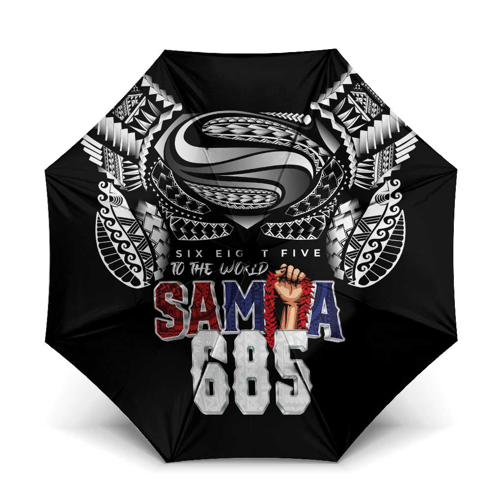 Super Samoa-Six Eight Five to The World Umbrella Traditional Samoan Tattoo Black Color LT03 One Size Folded 11.42 inch Opened Diameter 37.4 inch Black - Polynesian Pride