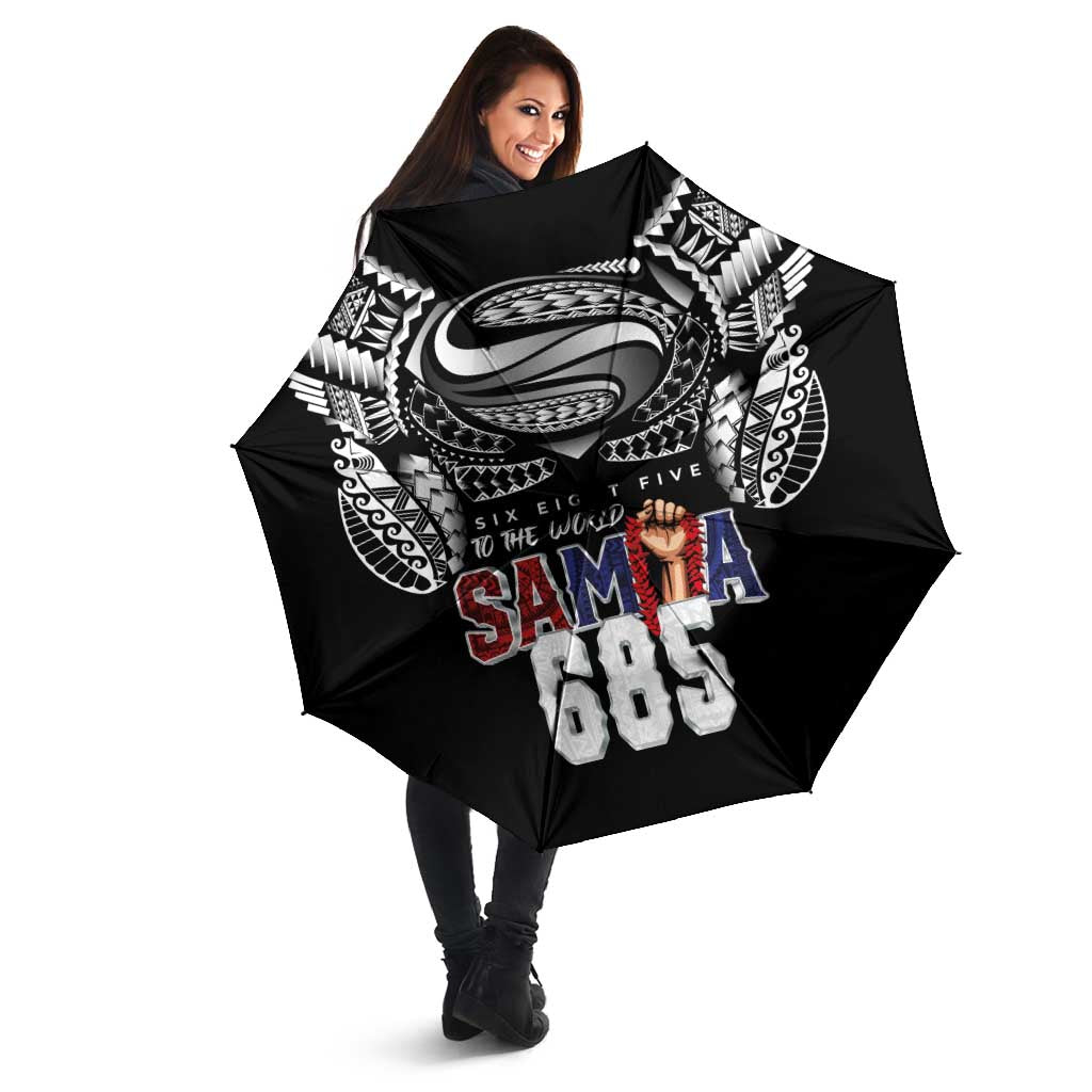 Super Samoa-Six Eight Five to The World Umbrella Traditional Samoan Tattoo Black Color LT03 - Polynesian Pride