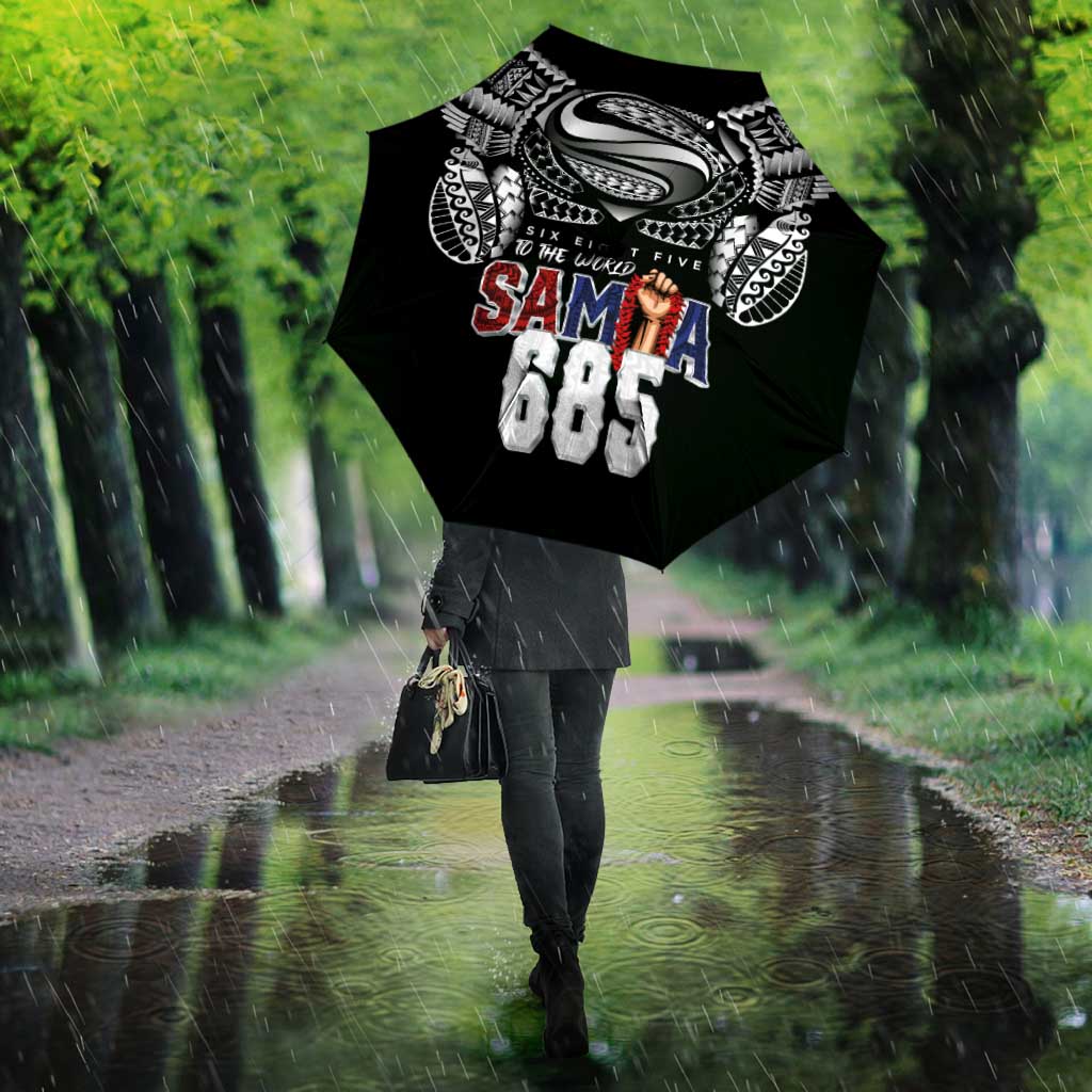 Super Samoa-Six Eight Five to The World Umbrella Traditional Samoan Tattoo Black Color LT03 - Polynesian Pride