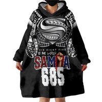 Super Samoa-Six Eight Five to The World Wearable Blanket Hoodie Traditional Samoan Tattoo Black Color LT03 - Polynesian Pride