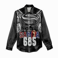 Super Samoa-Six Eight Five to The World Women Casual Shirt Traditional Samoan Tattoo Black Color LT03 - Polynesian Pride