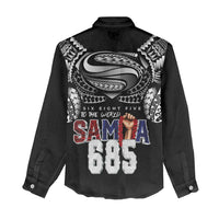 Super Samoa-Six Eight Five to The World Women Casual Shirt Traditional Samoan Tattoo Black Color LT03 - Polynesian Pride