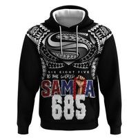 Super Samoa-Six Eight Five to The World Zip Hoodie Traditional Samoan Tattoo Black Color LT03 Pullover Hoodie Black - Polynesian Pride