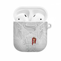 Super Samoa-Six Eight Five to The World AirPods Case Traditional Samoan Tattoo All White LT03 White - Polynesian Pride