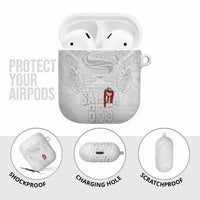 Super Samoa-Six Eight Five to The World AirPods Case Traditional Samoan Tattoo All White LT03 - Polynesian Pride