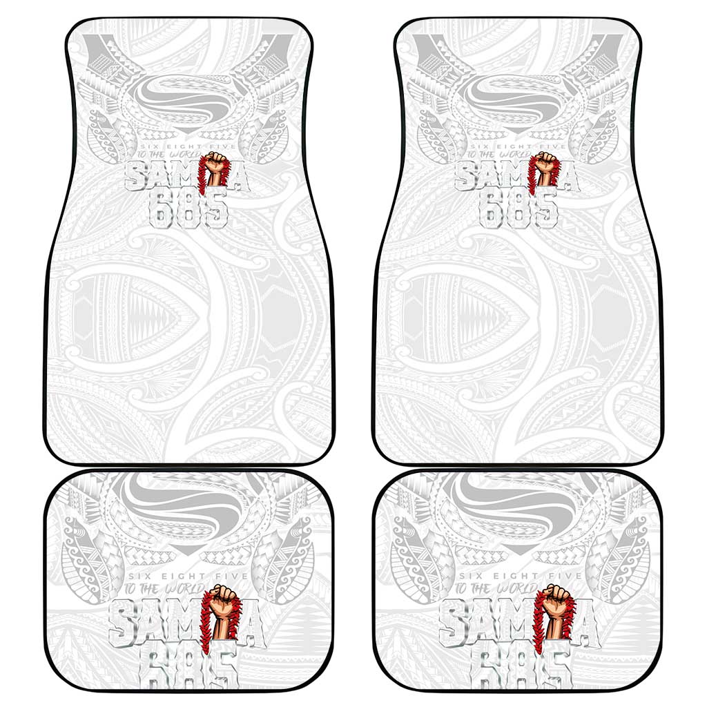 Super Samoa-Six Eight Five to The World Car Mats Traditional Samoan Tattoo All White
