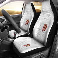 Super Samoa-Six Eight Five to The World Car Seat Cover Traditional Samoan Tattoo All White