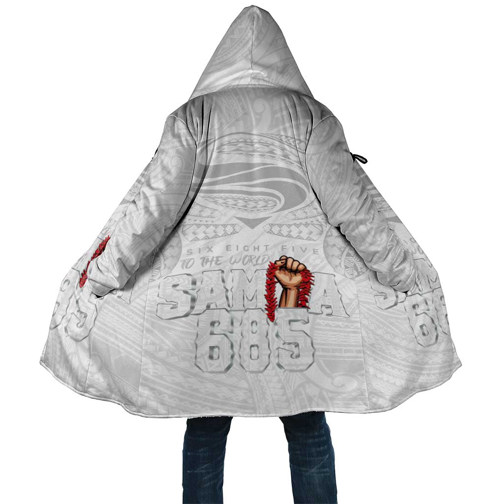 Super Samoa-Six Eight Five to The World Cloak Traditional Samoan Tattoo All White