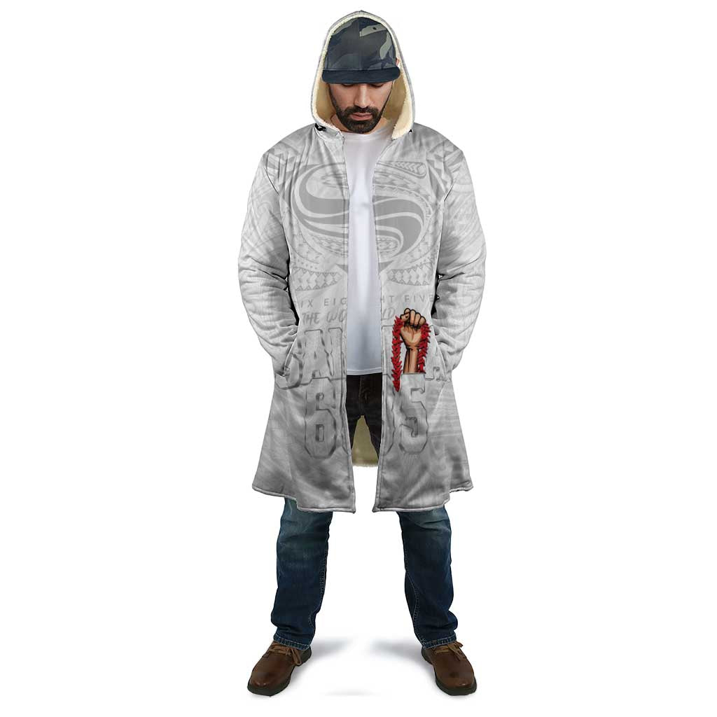 Super Samoa-Six Eight Five to The World Cloak Traditional Samoan Tattoo All White