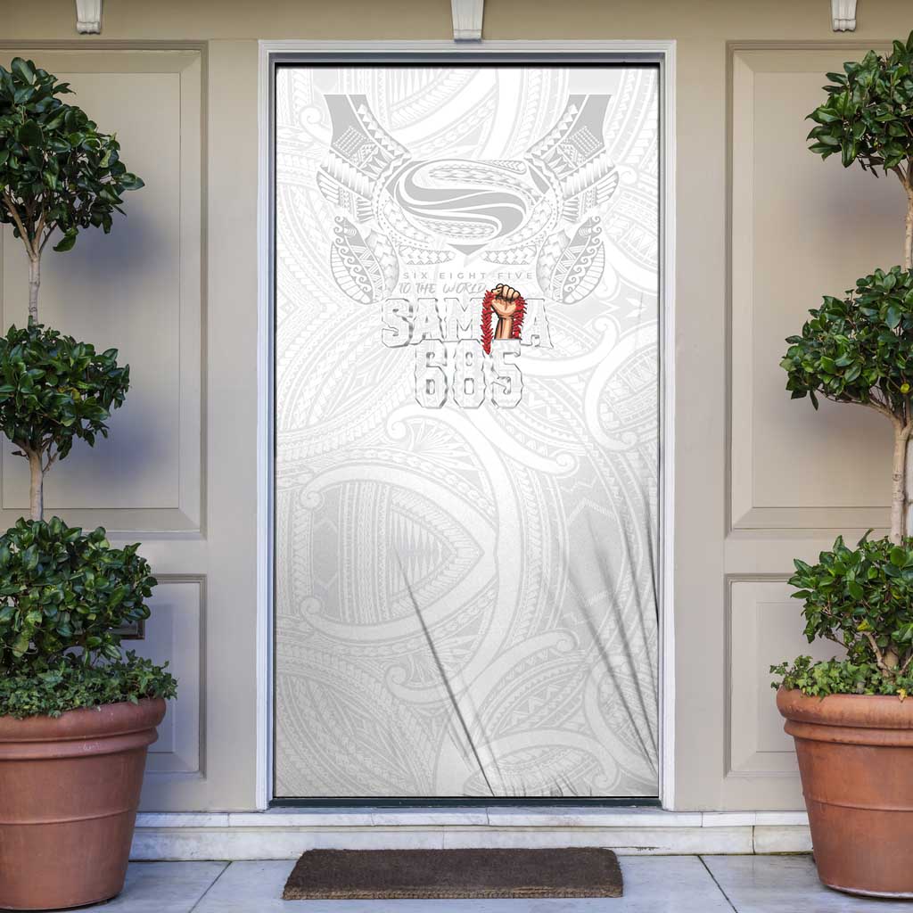 Super Samoa-Six Eight Five to The World Door Cover Traditional Samoan Tattoo All White