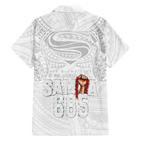 Super Samoa-Six Eight Five to The World Family Matching Off Shoulder Maxi Dress and Hawaiian Shirt Traditional Samoan Tattoo All White LT03 - Polynesian Pride