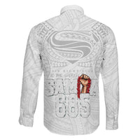 Super Samoa-Six Eight Five to The World Family Matching Tank Maxi Dress and Hawaiian Shirt Traditional Samoan Tattoo All White LT03 - Polynesian Pride