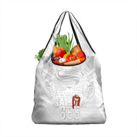 Super Samoa-Six Eight Five to The World Grocery Bag Traditional Samoan Tattoo All White LT03 1-pack One Size White - Polynesian Pride