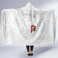 Super Samoa-Six Eight Five to The World Hooded Blanket Traditional Samoan Tattoo All White LT03 One Size White - Polynesian Pride