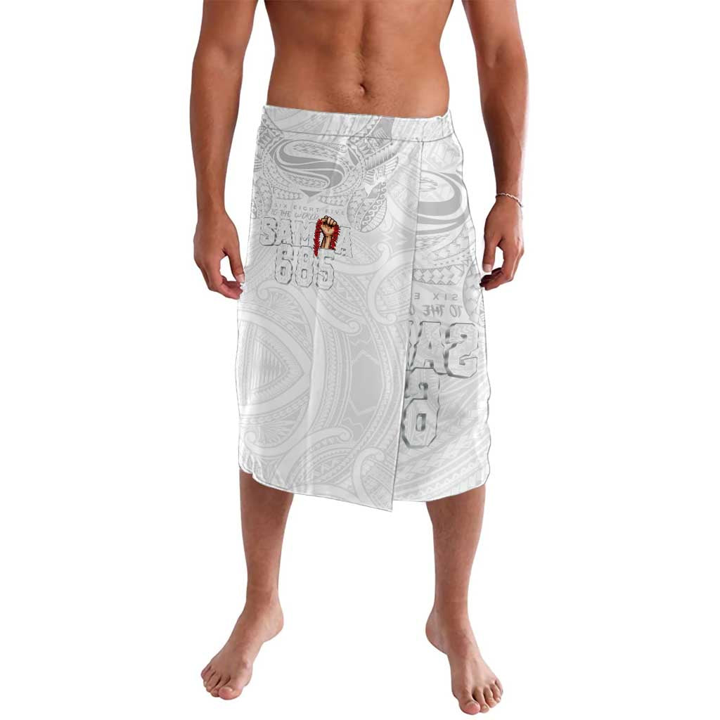 Super Samoa-Six Eight Five to The World Lavalava Traditional Samoan Tattoo All White