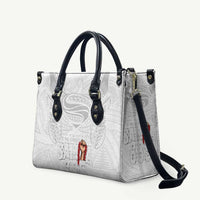 Super Samoa-Six Eight Five to The World Leather Bag Traditional Samoan Tattoo All White