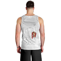 Super Samoa-Six Eight Five to The World Men Tank Top Traditional Samoan Tattoo All White LT03 - Polynesian Pride