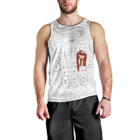 Super Samoa-Six Eight Five to The World Men Tank Top Traditional Samoan Tattoo All White LT03 - Polynesian Pride