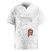 Super Samoa-Six Eight Five to The World Rugby Jersey Traditional Samoan Tattoo All White LT03 White - Polynesian Pride