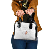 Super Samoa-Six Eight Five to The World Shoulder Handbag Traditional Samoan Tattoo All White LT03 One Size White - Polynesian Pride