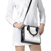 Super Samoa-Six Eight Five to The World Shoulder Handbag Traditional Samoan Tattoo All White LT03 - Polynesian Pride
