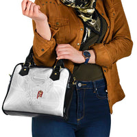 Super Samoa-Six Eight Five to The World Shoulder Handbag Traditional Samoan Tattoo All White LT03 - Polynesian Pride