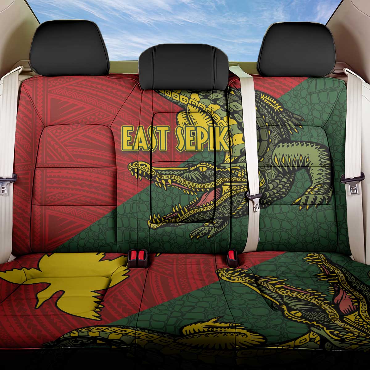 Sepik River Crocodile & Arts Festival Melanesian Pattern Back Car Seat Cover