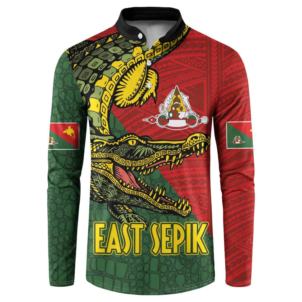 Sepik River Crocodile & Arts Festival Melanesian Pattern Button Sweatshirt LT03 Red - Polynesian Pride