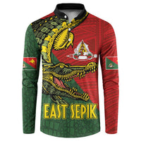 Sepik River Crocodile & Arts Festival Melanesian Pattern Button Sweatshirt LT03 Red - Polynesian Pride