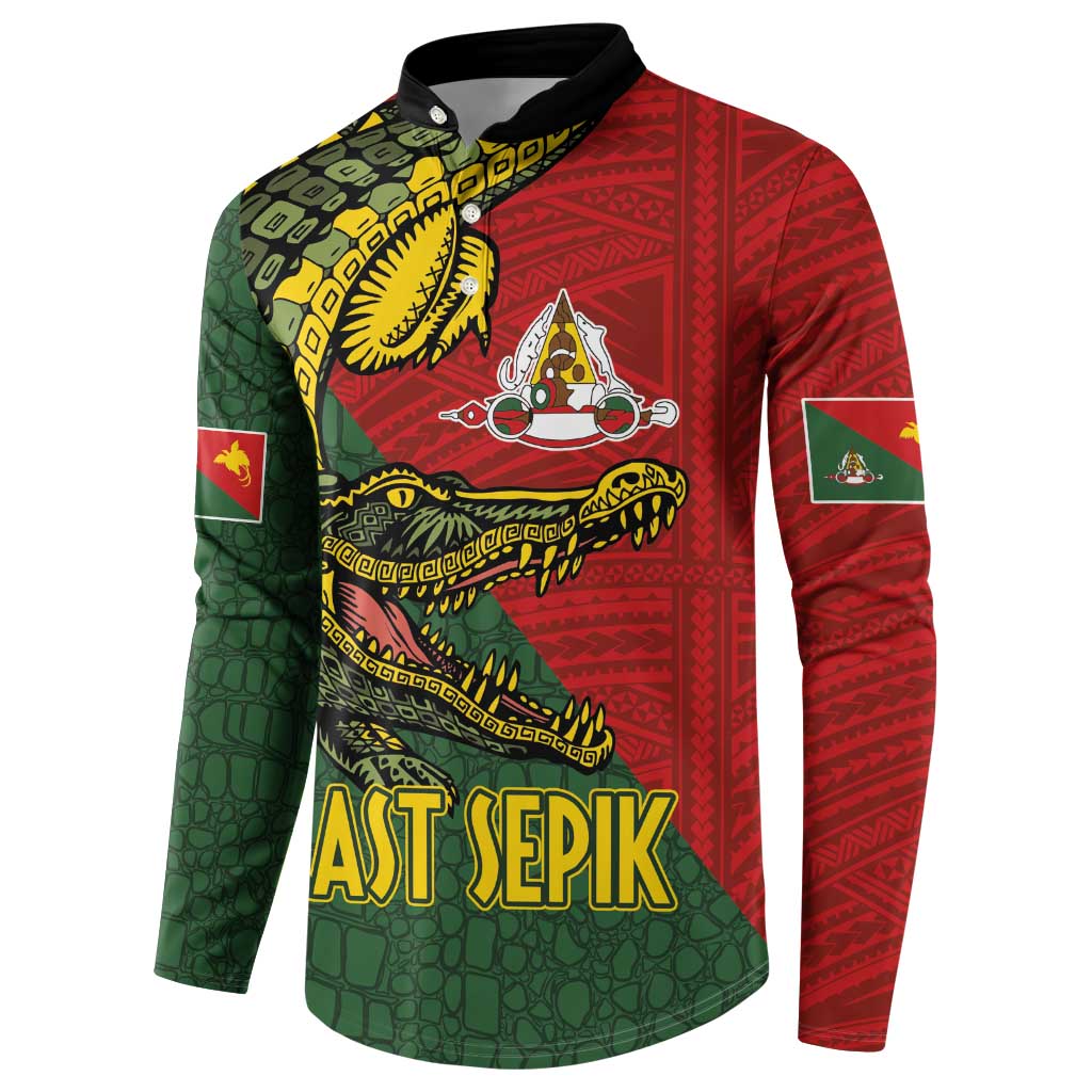 Sepik River Crocodile & Arts Festival Melanesian Pattern Button Sweatshirt LT03 - Polynesian Pride