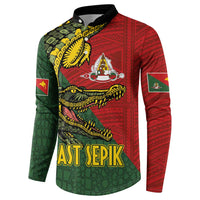 Sepik River Crocodile & Arts Festival Melanesian Pattern Button Sweatshirt LT03 - Polynesian Pride