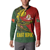 Sepik River Crocodile & Arts Festival Melanesian Pattern Button Sweatshirt LT03 - Polynesian Pride
