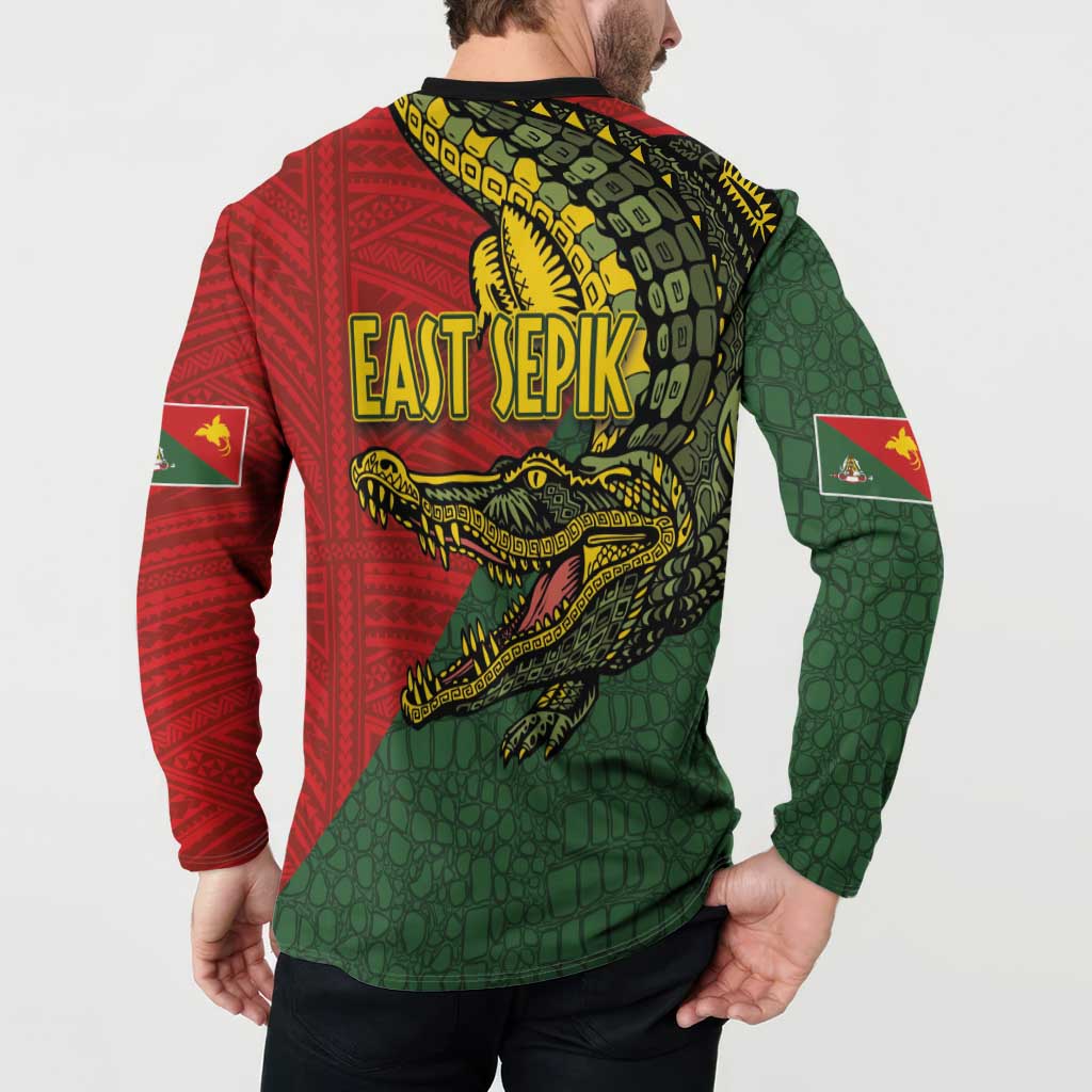 Sepik River Crocodile & Arts Festival Melanesian Pattern Button Sweatshirt LT03 - Polynesian Pride