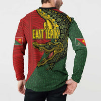 Sepik River Crocodile & Arts Festival Melanesian Pattern Button Sweatshirt LT03 - Polynesian Pride