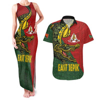 Sepik River Crocodile & Arts Festival Melanesian Pattern Couples Matching Tank Maxi Dress and Hawaiian Shirt