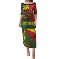 Sepik River Crocodile & Arts Festival Melanesian Pattern Family Matching Puletasi and Hawaiian Shirt LT03 Mom's Dress Red - Polynesian Pride