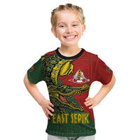 Sepik River Crocodile & Arts Festival Melanesian Pattern Kid T Shirt LT03 Red - Polynesian Pride