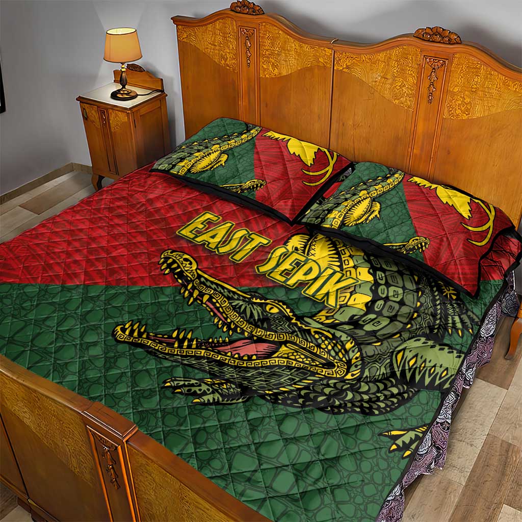Sepik River Crocodile & Arts Festival Melanesian Pattern Quilt Bed Set