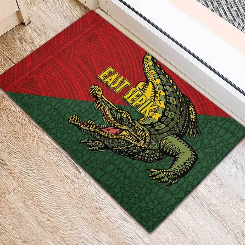 Sepik River Crocodile & Arts Festival Melanesian Pattern Rubber Doormat