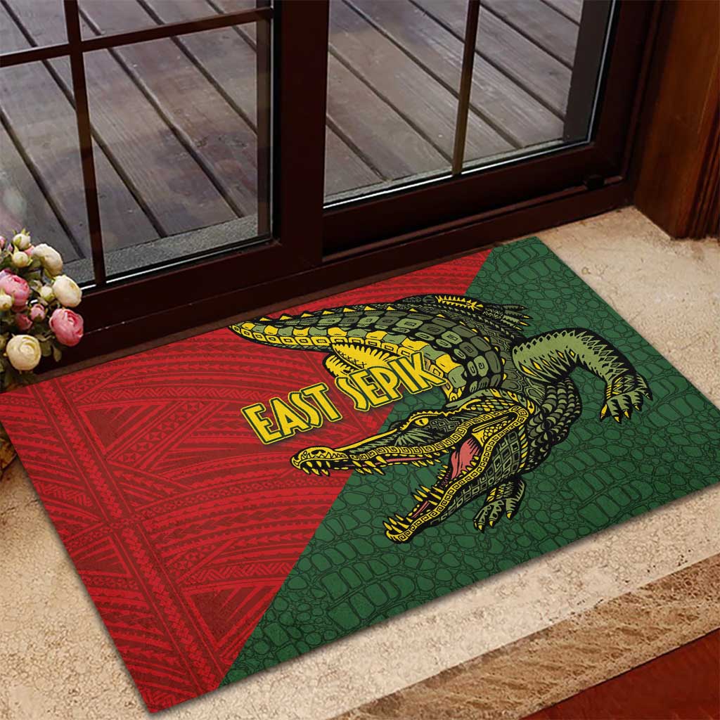 Sepik River Crocodile & Arts Festival Melanesian Pattern Rubber Doormat