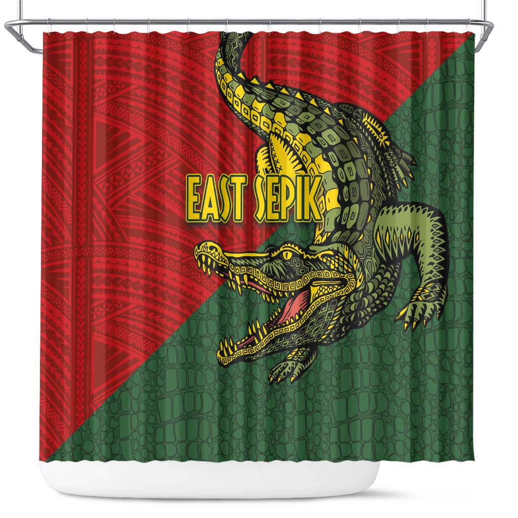 Sepik River Crocodile & Arts Festival Melanesian Pattern Shower Curtain LT03 Red - Polynesian Pride