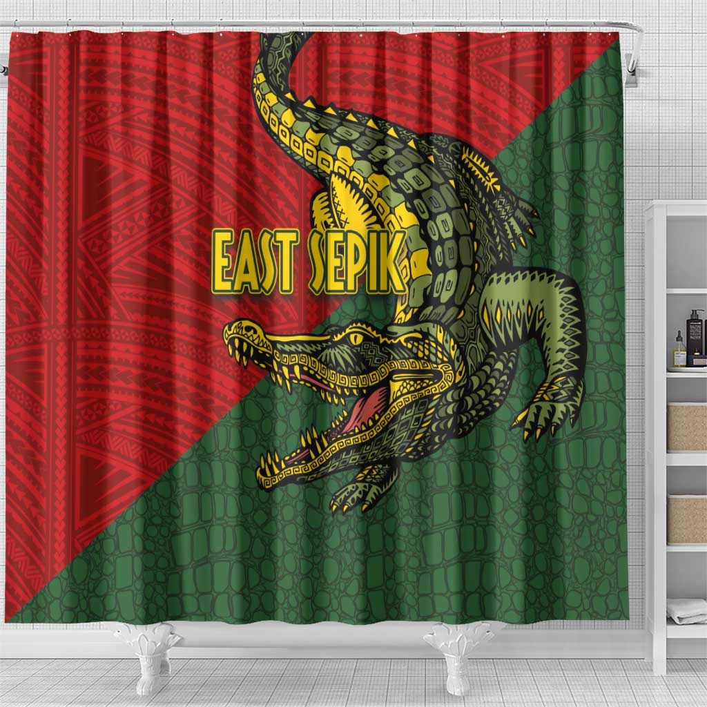 Sepik River Crocodile & Arts Festival Melanesian Pattern Shower Curtain LT03 - Polynesian Pride