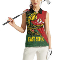 Sepik River Crocodile & Arts Festival Melanesian Pattern Women Sleeveless Polo Shirt LT03 - Polynesian Pride