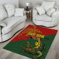 Sepik River Crocodile & Arts Festival Area Rug Bird-of-paradise Melanesian Tattoo