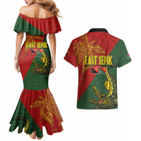 Sepik River Crocodile & Arts Festival Couples Matching Mermaid Dress and Hawaiian Shirt Bird-of-paradise Melanesian Tattoo